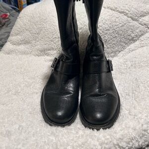 BCBGeneration Black Leather Boot with Interior Zip